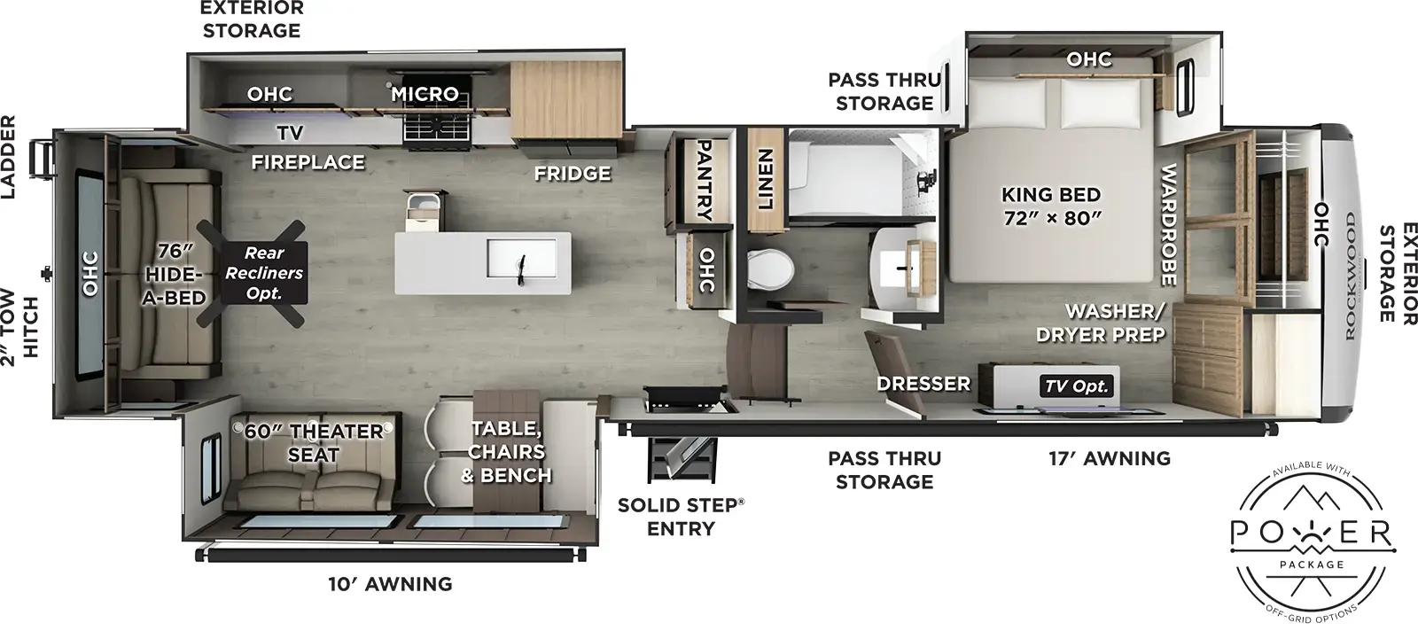 Rockwood Signature Fifth Wheels R361RLS Floorplan